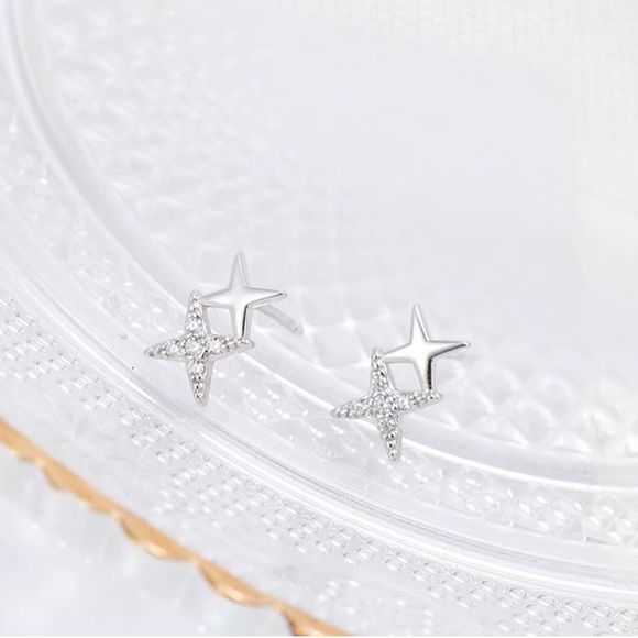Earrings Star 925 Sterling Silver Post Stud Girls Hypoallergenic Jewelry 5 OCT - Picture 5 of 5
